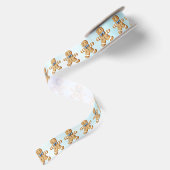 Gingerbread Boy Blauw Glitter Lint (Achterkant)
