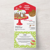 Gingerbread Boy Christmas Pudding Cookie Recept All In One Uitnodiging (Binnen)