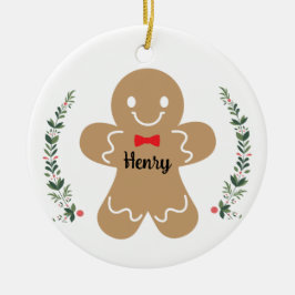 Gingerbread Boy Custom Christmas Holiday Ornament