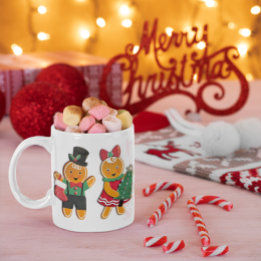 Gingerbread Boy en Gingerbread Girl Kerstmis Koffiemok