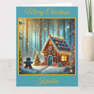 Gingerbread Boy en Gingerbread House Kaart