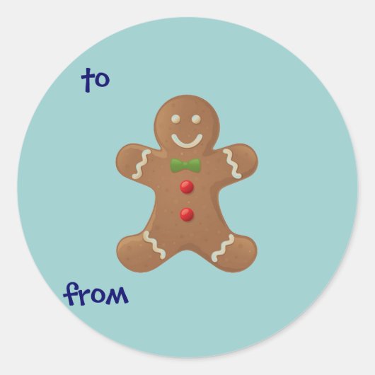 Gingerbread Boy-to/from Sticker (Voorkant)