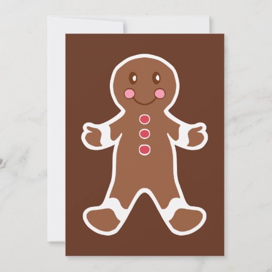 Gingerbread Boy Uitnodigingen (Voorkant)