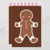 Gingerbread Boy Uitnodigingen (Voorkant / Achterkant)