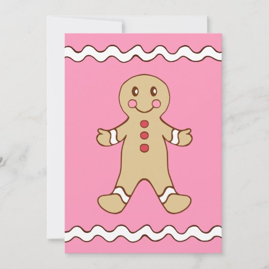 Gingerbread Boy Uitnodigingen (Voorkant)
