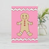 Gingerbread Boy Uitnodigingen (Staand voorkant)
