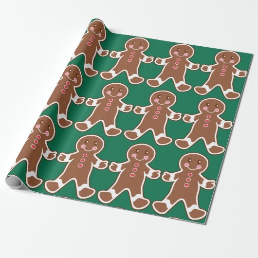 Gingerbread Boys Holiday Wapping Paper Cadeaupapier (Uitgerold)