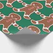 Gingerbread Boys Holiday Wapping Paper Cadeaupapier (Hoek)