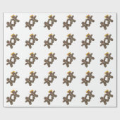 Gingerbread bruid en bruidegom Kerstmis bruiloft Cadeaupapier (Vlak)