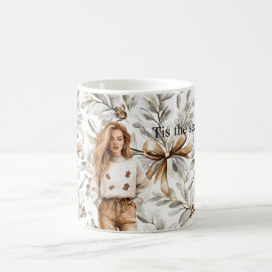 Gingerbread Bruine Blonde Meisje Kerst Boog Koffiemok