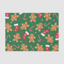 Gingerbread Candy Cane Kousen Christmas Green