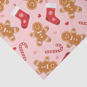 Gingerbread Candy Cane Kousen Roze Kerst Tissuepapier (Detail)