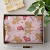 Gingerbread Candy Cane Kousen Roze Kerst Tissuepapier (Geschenk)