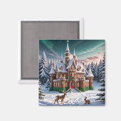 Gingerbread Castle uit het kerstbos Magneet (Voorkant / Achterkant)