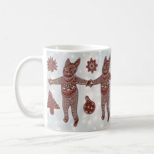 Gingerbread Cat & Cookies, Christmas 2025 Mug (Gauche)