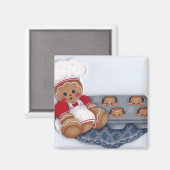 Gingerbread Chef et Baby Ginger Muffins Magnet (Recto/Verso)