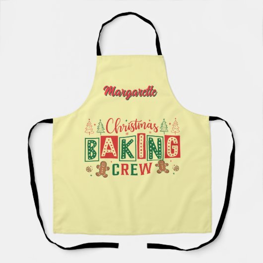 Gingerbread Christmas Baking Crew gepersonaliseerd Schort (Voorkant)