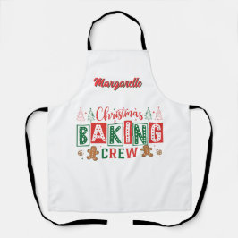 Gingerbread Christmas Baking Crew gepersonaliseerd Schort