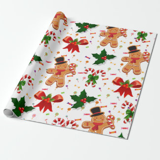 Gingerbread Christmas Candy Ribbon Cadeaupapier