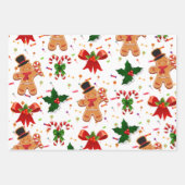 Gingerbread Christmas Candy Ribbon Inpakpapier Vel (Voorkant)