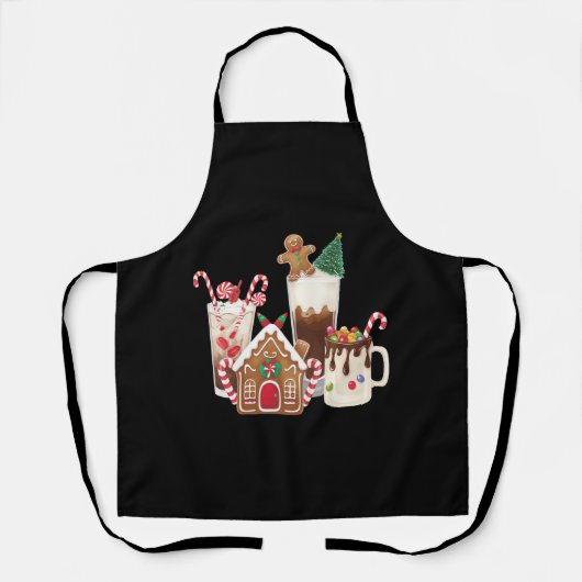 Gingerbread Christmas Coffee Lover Gift Kerstmis Schort (Voorkant)
