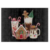 Gingerbread Christmas Coffee Lover Gift Kerstmis Snijplank (Voorkant)