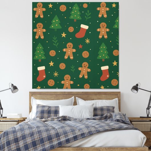Gingerbread Christmas Fun Canvas Afdruk (Insitu (Slaapkamer))