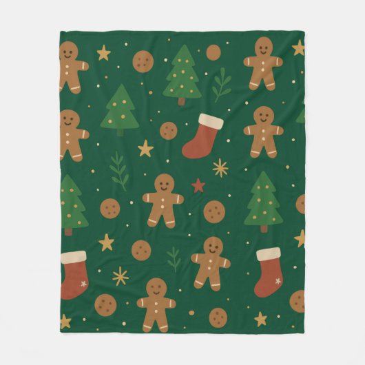 Gingerbread Christmas Fun Fleece Deken (Voorkant)