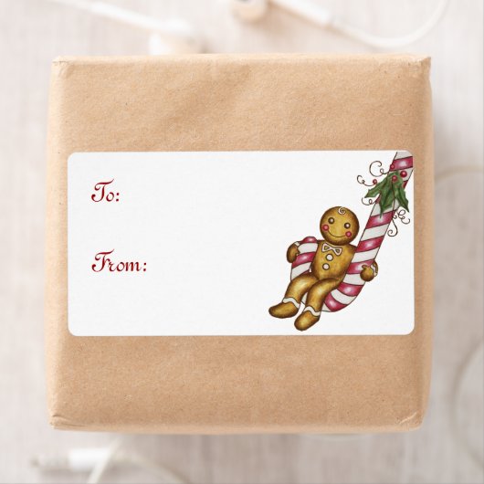 Gingerbread Christmas Gift Label Label (Insitu)