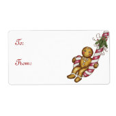 Gingerbread Christmas Gift Label Label (Voorkant)