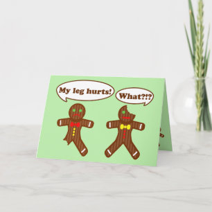 Gingerbread Christmas Humor Green Feestdagen Kaart