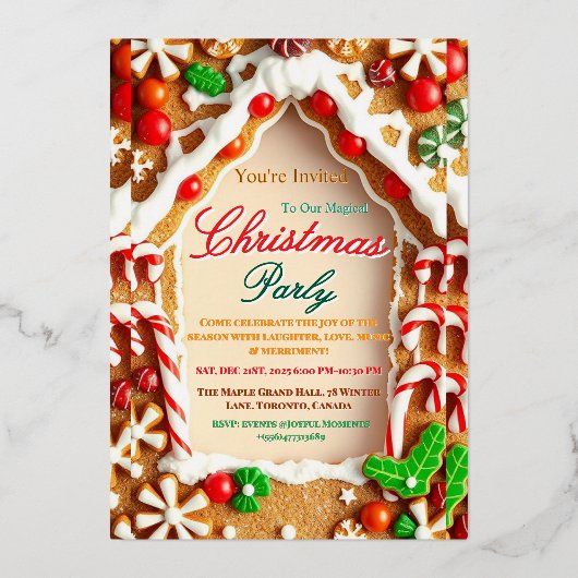 Gingerbread Christmas Party Invitation (Recto)