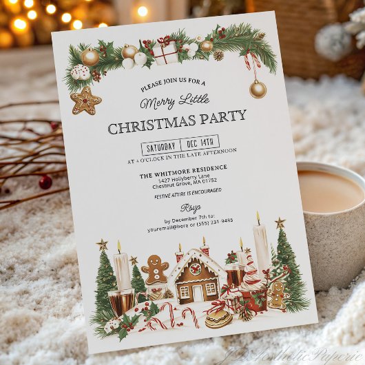 Gingerbread Christmas Party Invitation