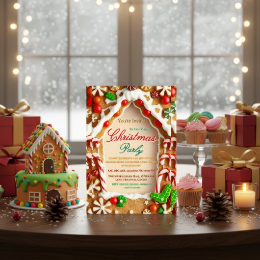 Gingerbread Christmas Party Invitation