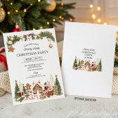 Gingerbread Christmas Party Invitation Kaart