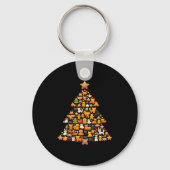 Gingerbread Christmas Tree Funny Gingerbread Anima Sleutelhanger (Voorkant)