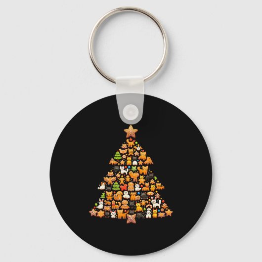 Gingerbread Christmas Tree Funny Gingerbread Anima Sleutelhanger (Voorkant)