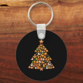 Gingerbread Christmas Tree Funny Gingerbread Anima Sleutelhanger (Voorkant)