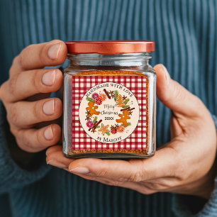 Gingerbread Citrus Cookie Spice Handgemaakte Kerst Vierkante Sticker