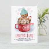 Gingerbread Cookie & Cacao Kerstfeest Kaart (Staand voorkant)