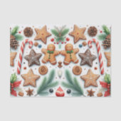 Gingerbread Cookie Candy Cane & Pine Tissuepapier (Voorkant)