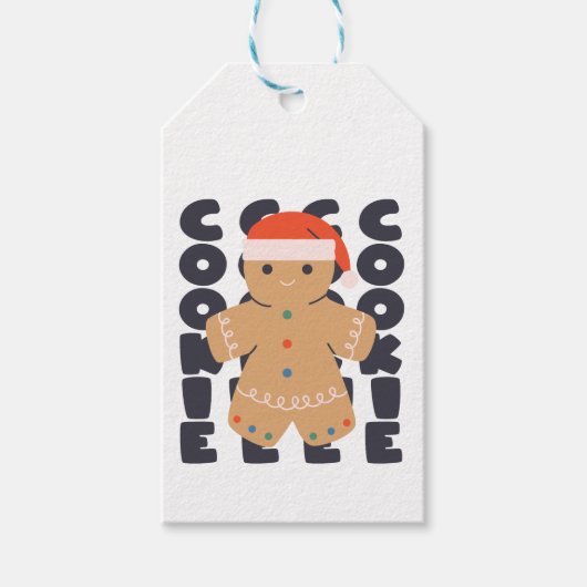 Gingerbread Cookie Christmas Pattern Cadeaulabel (Voorkant)
