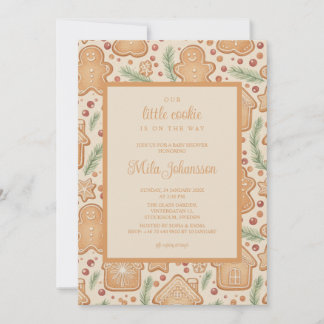 Gingerbread Cookie Christmas Winter Baby Shower Kaart