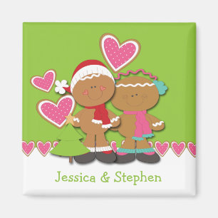 Gingerbread Cookie Couple Christmas Magneet