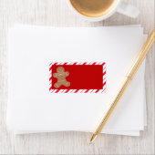 Gingerbread Cookie Étiquette de adresse de Noël (En situation)