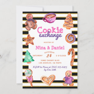 Gingerbread Cookie Exchange Kerstuitnodiging Kaart