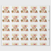 Gingerbread Cookie Man Christmas Cadeaupapier (Vlak)