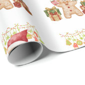 Gingerbread Cookie Man Christmas Cadeaupapier (Rol Hoek)