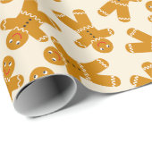 Gingerbread Cookie op crème Cadeaupapier (Rol Hoek)