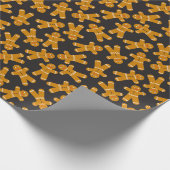Gingerbread Cookie op zwart Cadeaupapier (Hoek)